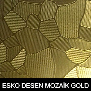Paslanmaz Mozaik Gold Desenli Sac