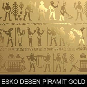 Paslanmaz Piramit Gold Desenli Sac
