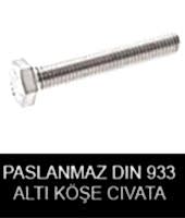 paslanmaz din 933 altı köse cıvata
