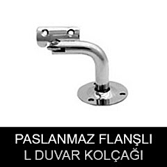 paslanmaz L duvar kolçağı konsolu flanşlı