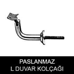 paslanmaz L duvar kolçağı konsolu